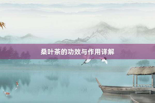 桑叶茶的功效与作用详解